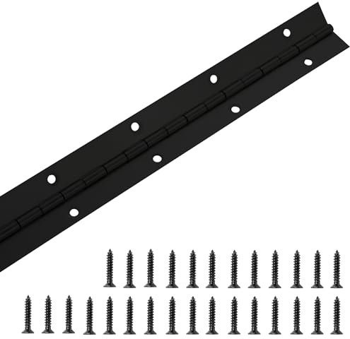 FVSEC Piano Hinge 36 Inch x 1.2 Inch Heavy Duty Stainless Steel Black Continuous & Piano Hinges for Cabinets Boat Marine Door, 0.04 Leaf Thickness 1.2'' Open Width, BLACK-36INCH-PIANO HINGE