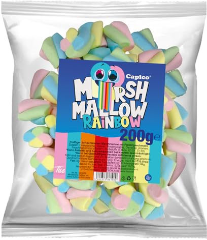 Capico Marshmallow Rainbow (200g) bunte gefärbte Marshmallows