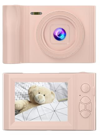 Cámara Digital para Niños, Cámara de Vídeo Digital HD 1080P de 2,8 Pulgadas con Zoom Digital 8X, Cámara Vlogging de 20 MP, Cámara Compacta para Adolescentes Principiantes (Rosado)