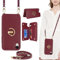 ELTEKER for iPhone XS Max Phone Case with Card Holder and Strap,PU Leather Wallet Case Flip Cover with Crossbody Lanyard Strap for iPhone XS Max (6.5 Inch) - Wine Red