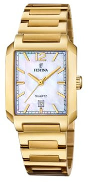 Festina Montre Pour Femme F20680/2 on The Square Boîtier en Acier Inoxydable Doré Bracelet en Acier Inoxydable Doré