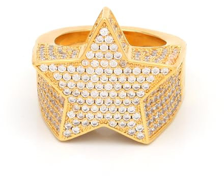 GleaMora Für Männer Punk Hip Hop Ring Pentagramm Ring Persönlichkeit Ins Stil Schmuck Licht Luxus Geburtstagsfeier Jubiläum Geschenk