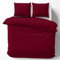 Cotton Castle Bettwäsche Bettgarnitur Bettbezug 100% Baumwolle 135x200 155x220 200x200 200x220, Farbe:Weinrot, Größe:200 x 200 cm