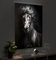 MyMaxxi - Pixlip Poster Schwarzes Pferd 1 Wandbild Design Wand Dekoration, Foto schwarz weiß Leuchtrahmen - Pferdekopf, 60x84 cm, Rahmen: nur Druck