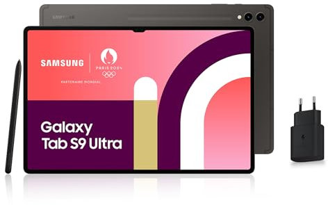 Samsung Galaxy Tab S9 Ultra Tablette Android, 14.6 256Go de Stockage, Lecteur MicroSD, Wifi, S Pen Inclus, Anthracite, Chargeur Secteur Rapide 25W Inclus, Exclusivité Amazon Version FR