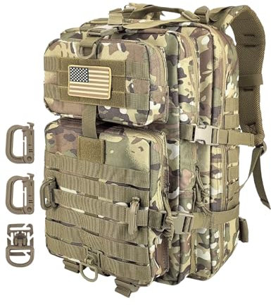 Hannibal Tactical MOLLE Assault-Pack, taktischer Militär-Rucksack, Armee, Camping, 3-Tages-Pack, CP, 40L