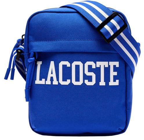 Lacoste Herren Tasche Kuriertasche Umhängetasche Print Collage Ladigue Vertical Camera Bag, Farbe:Blau, Artikel:-N35 blue