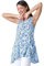 Roman Originals Swing Top with Pockets for Women UK Ladies Hanky Hem Asymmetric Tunic Blouse Longline Long Stretch Jersey Casual Round NeckTee Shirt T-Shirt - Blue White Navy - Size 10