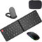 Tastiera pieghevole e mouse, tastiera wireless combinata con custodia portatile, tastiera Bluetooth ricaricabile multi-dispositivo da viaggio mouse per Windows iOS Android, PC/laptop/iPad/tablet