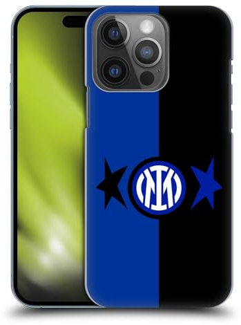 Head Case Designs Licenza Ufficiale Inter Milan Nero & Blu IM 2Stars Custodia Cover Dura per Parte Posteriore Compatibile con Apple iPhone 14 PRO