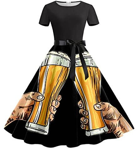 Cocila Day Prime 2024 Angebote Kleid Dirndl Damen Oktoberfest Damen Outfit XXL Trachten Dirndl Midi Dirndl Damen Mit Glitzer Dirndl Kleider Damen Rot Dirndl Für Damen Schwarz Sommer Sale Damen Sale