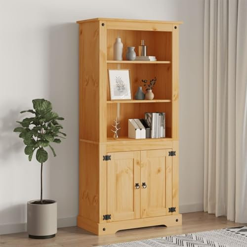 Iiaky Buffetschrank Mexiko-Stil Kiefernholz 80x40x170 cm Küchenbuffet Buffetschrank Mexico möbel