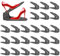 KIMIGO Einstellbare Schuhregale,24 Stück Rutschfest Schuhstapler Doppelschicht Schuhhalter Platzsparend Rutschfest Kunststoff Schuhorganizer mit 4 Höhenverstellbar Schuhschlitze (Dunkelgrau)