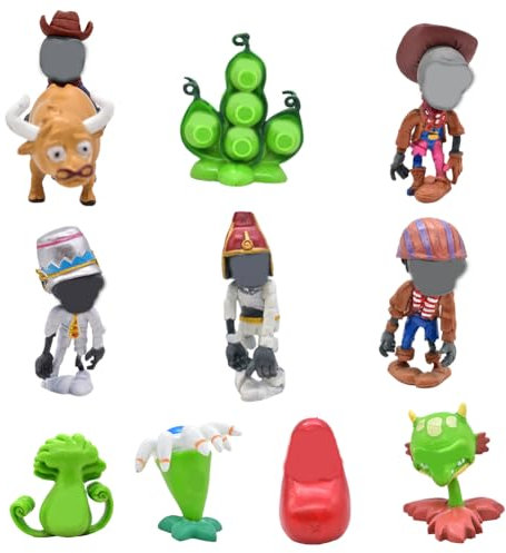 CYGMRFH 10 PCS Figuras Plantas,Serie De Juguetes Show Adornos,Mini Juego Decoración,para Tartas Zombies Zombies Caricatura Cake Topper Mini Juguetes Fiesta Cumpleaños Pastel Decoración Adorno Torta