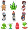 CYGMRFH 10 PCS Figuras Plantas,Serie De Juguetes Show Adornos,Mini Juego Decoración,para Tartas Zombies Zombies Caricatura Cake Topper Mini Juguetes Fiesta Cumpleaños Pastel Decoración Adorno Torta