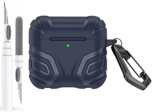 Mizi Robuste Schutzhülle für AirPods der 4. Generation (2024) mit Reinigungsset, stoßfestes, hartes Schutzdesign, unterstützt USB-C und kabelloses Laden, Grün (Blue, Air Pods 4th Gen)
