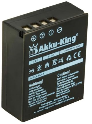 Akku kompatibel mit Olympus BLH-1 - Li-Ion 2400mAh - für OM-D, EM-1 Mark 2, EM-1 Mark II, E-M1X, BLH1, PS-BLH1+