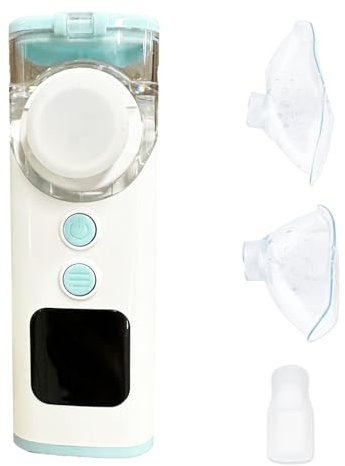 HITHINKMED Inhalationsgerät kinder, Wiederaufladbarer Inhalator mit Countdown-Timer und Automatischer Reinigungsfunktion, Inhaliergeräte für Erwachsene Für den Heim- und Reisegebrauch (Aqua)