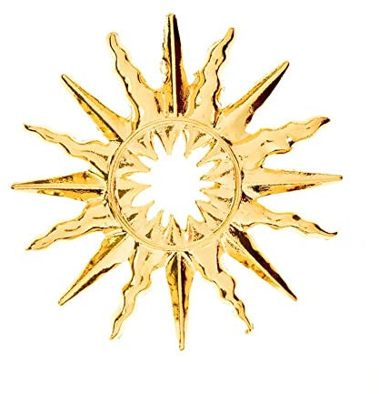 Broche en métal creux en forme de soleil doré pour femme, accessoires pour vêtements pour hommes