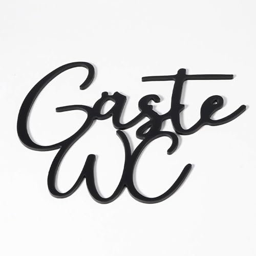 Gästetoilettenschild,Toilettenbelegungsschild für die Wandtür der Gästetoilette,dekoratives lustiges Türschild für den Innen- und Außenbereich,Wandtür der Gästetoilette für Den(Schwarz)