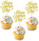 12 Pcs Mothers Day Cupcake Toppers, Mothers Day Decorations, Gold Glitter letter Love Mom Cake Decorations, Theme Party Dessert Cake Supplies for Best Mom Party Decor