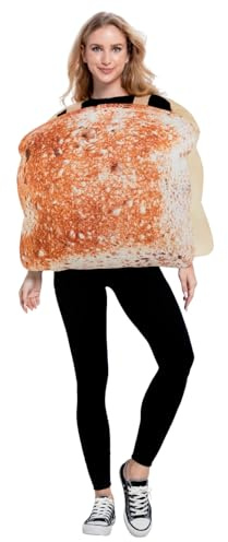 JUST FOR PARTY Adults Food Breakfast Toast Costume - Funny Food Fancy Dress for Halloween Dress Up Party,One Size