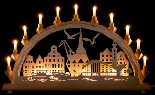 Schlick & Türk Schwibbogen Rostock Warnemünde - 68x35 cm
