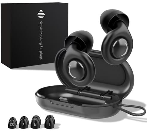 Yaolmkcovs Ear Plugs for Sleep, Noise Cancelling 35dB Soft and Reusable Silicone Earplugs with Noise Reduction Ear Tips Set - 8 Tips in 4 Sizes (XS, S, M, L) - Black Box