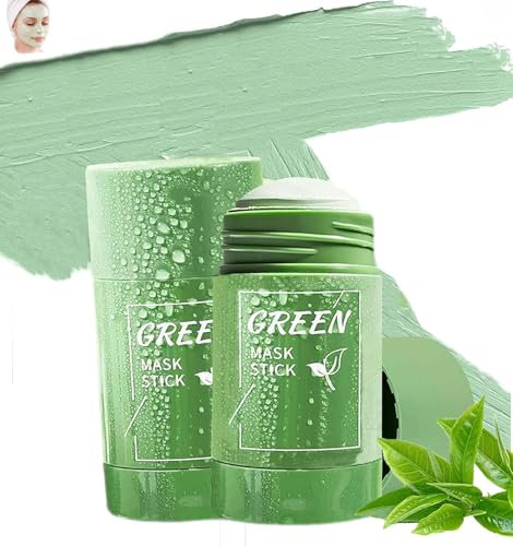 2 Piezas Mascarilla Green Tea Stick, Green Tea Cleansing Mask,Limpieza Profunda de Poros,Green Masque Stick hidratante eficaz, adecuado para la mayoría de los tipos de piel