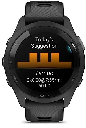 Garmin Forerunner 265 Running Smartwatch - Black and Powder Gray (Renewed)