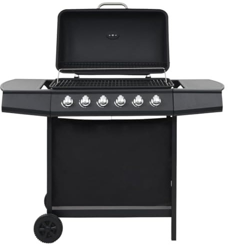 Générique Barbecue au gaz avec 6 Zones de Cuisson Acier Noir,Barbecues,20.07KG-44282