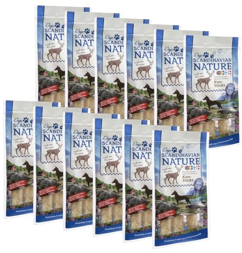 Scandinavian Nature Dogs mit Rentier - Kausticks für Hunde (12x 45g)