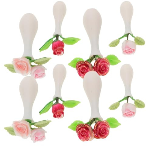 Mipcase 12 Décoration Miniature avec Roses Rouges Micro Vases Compacts pour Accessoires de Maison de Poupée