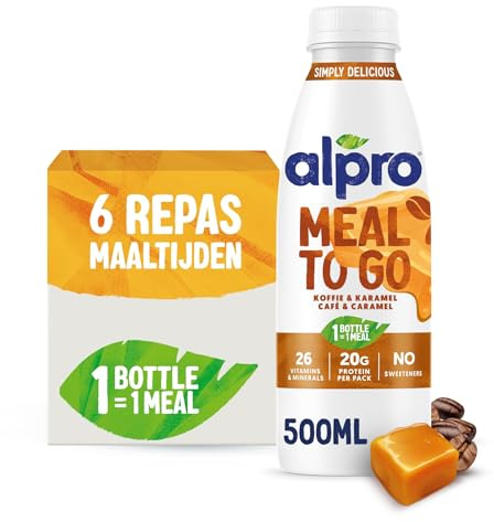 Alpro Boisson Substitut de Repas Café Caramel 500ml – 6 x 500g - Repas Complet à Boire