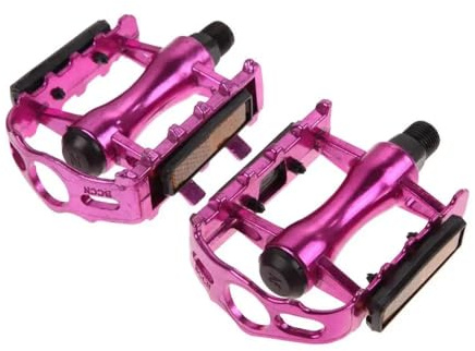 Pedale Fahrrad Mountainbike-Pedale, 9/16-Zoll-Borstahlspindel mit Reflektorersatz, rutschfest, leicht, for Rennrad, BMX, MTB(Hot pink)