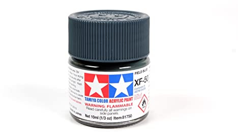 Tamiya 81750 – Acrylic paint Mini, Matte Blue Field Bottle of 10 ml, XF-50