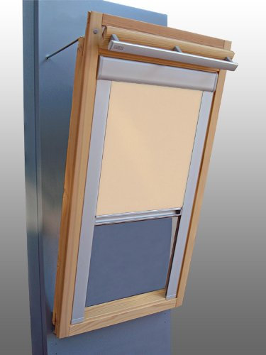Verdunkelungsrollo Rollo mit Seitenschienen für Velux DKL Y-EP VL Y,VU Y,VK,VKU Y85 beige-karamell