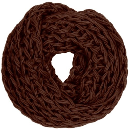Caspar SC230 Damen Grobstrick Loop Schal mit weiten Maschen, Farbe:dunkelbraun