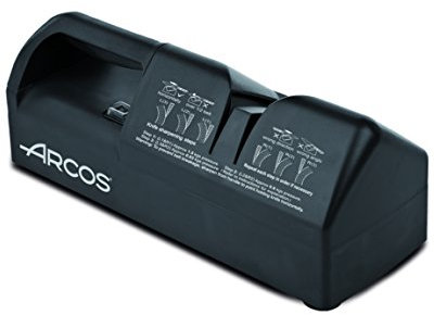 Arcos Afiladores - Afilador Eléctrico de Cuchillos Afilador de Cuchillos Eléctricos, Hecho de Plástico, Color Negro (Rodillos de Banda Intercambiables)