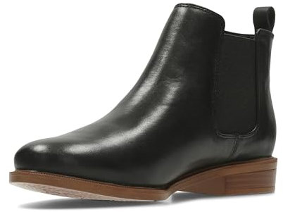Clarks Taylor Shine, Stivali Donna, Black Oily Leather, 37 EU