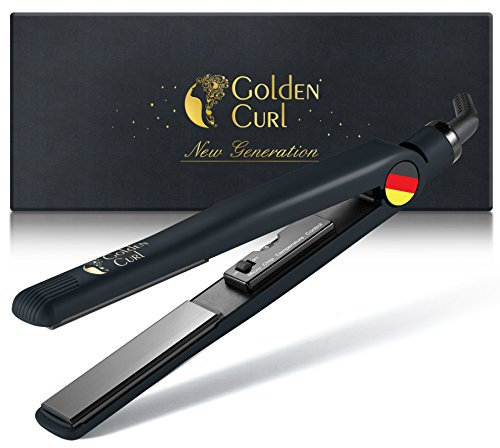 Golden Curl Hair Straightener Flat Iron Styler - 5 Year Peace of Mind - Advanced 2 in 1 Professional Hair Styling Floating Plates for Straightening & Curling (829 GCD)
