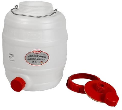 Graf Getränkefässer Saftfässer Kunststoffässer 10-500 Liter (Graf Getränkefass Rund 15 Liter ohne Zubehör)