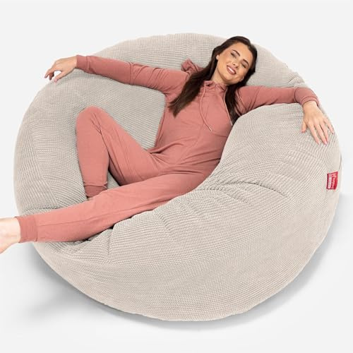 Lounge Pug, 'Mega-Mammoth' Sofa Sitzsack XXL, Schlafsofa, Pom-Pom Creme