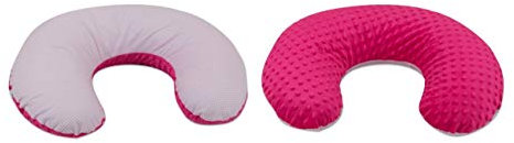 Velinda Cuscino Allattamento Gravidanza Minky-Cotone,Post-Parto,Multiuso,sfoderabile c (Motivo: quadretto Rosa - Rosa)