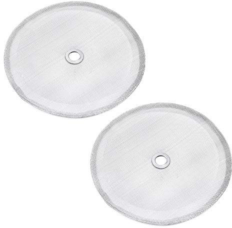 2pcs French Press Filters 34 Oz - Universal Replacement Reusable Stainless Steel 8 Cup (1000 ml / 1 Liter) Mesh Fits Most Coffee Presses with Metal Center Ring