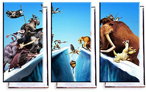 Unified Distribution Ice Age - Dreiteiler (120x80 cm) Kunstdruck auf Leinwand • erstklassige Druckqualität • Dekoration • Wandbild