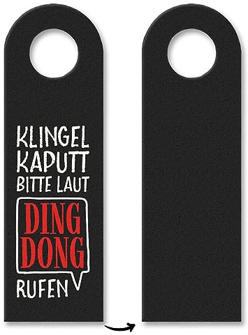 trendaffe - Klingel kaputt, Bitte laut Ding Dong rufen Türhänger in rot Wohnung Zimmertüre