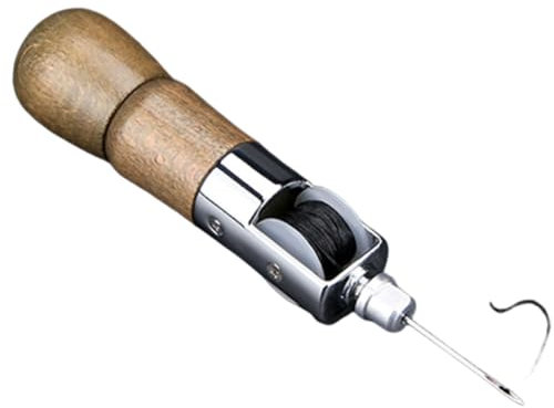 Candeon Punzón De Coser, Punzones De Costura De Cuero, Maquina De Coser De Mano De Cuero Costura Awl Kit Máquina De Coser De Cuero Speedy Stitcher Herramientas Cuero con 2 PCS Agujas