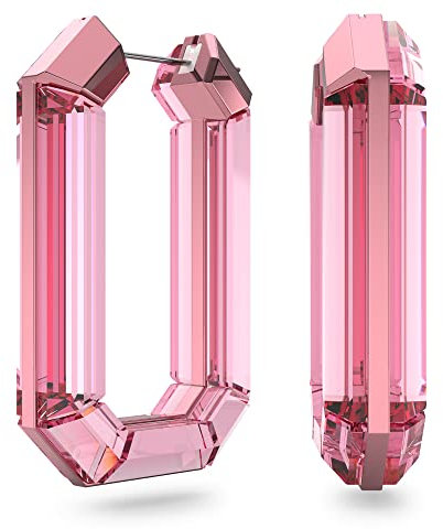 Swarovski Lucent Kreolen, Blaue Statement Ohrringe mit Geschliffenem Swarovski Kristall