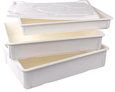 KELUNIS 22 × 15 Pizzateigboxen, Stapelbares, Schweres Teig-Gär-Tablett/-Pfanne, Vollständig Versiegelt, Perfekt Für Hausgemachte Brotbackautomaten